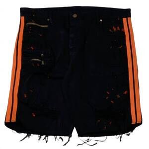 NEW ROCKSTAR ORIGINAL men's denim short in black/orange